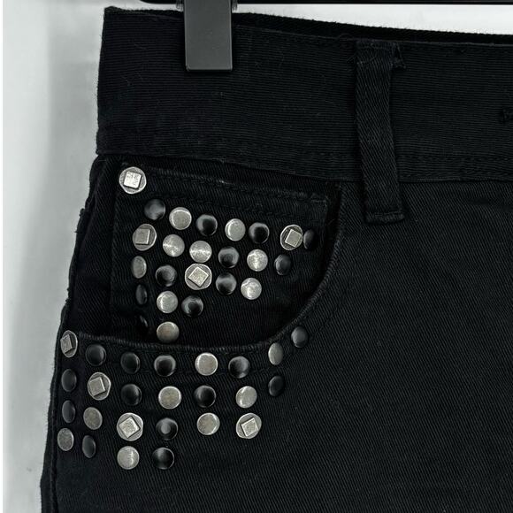 Morgan de Toi Black Studded Stretch Mini Skirt Size 28 - Picture 2 of 8